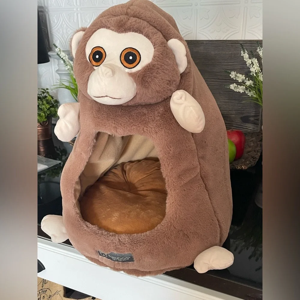 Cozy Monkey Pet Bed - Brown